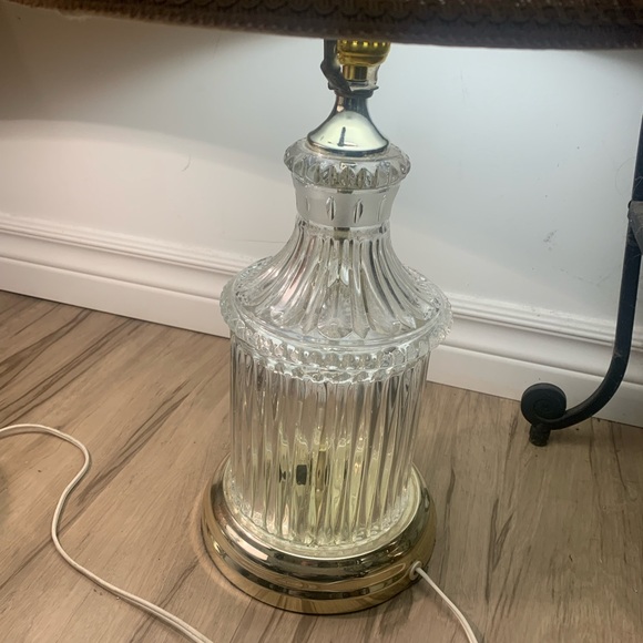 Two modern living room lamps in glass and soft fabric shade - Picture 7 of 12